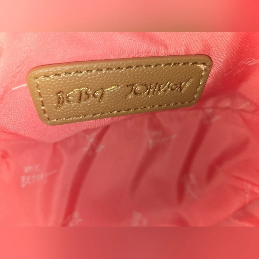 Betsey Johnson Tan and Pink Football Crossbody Bag - Picture 10 of 10